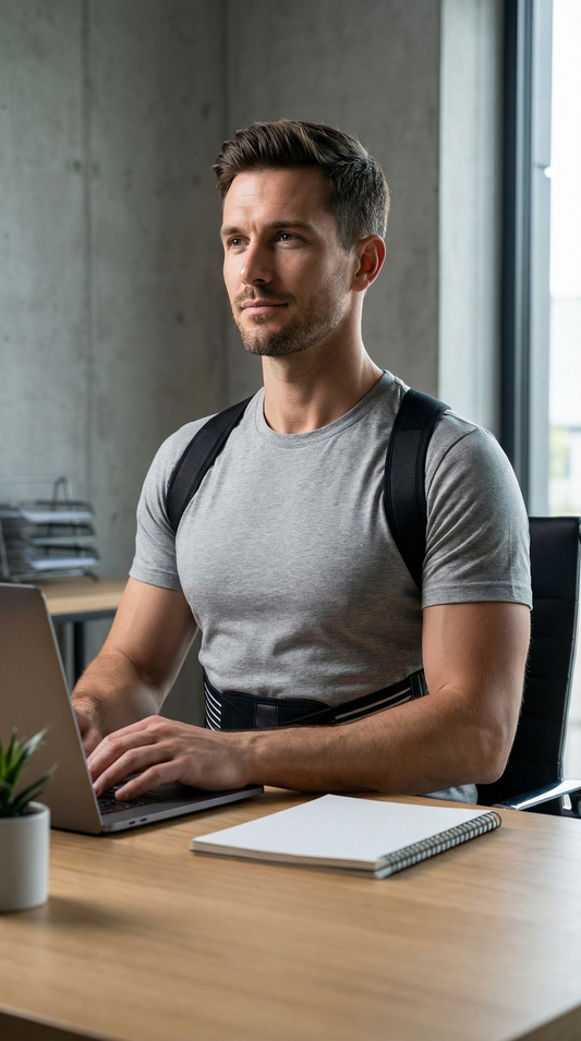 AlignaFit posture corrector dual-strap design for shoulder and upper back support