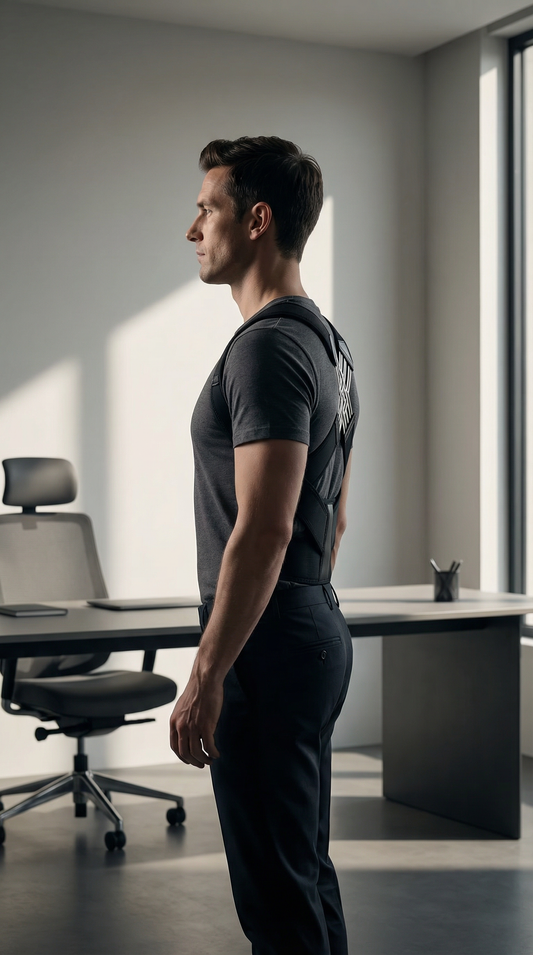 AlignaFit posture corrector size chart for men and women, XS to XL