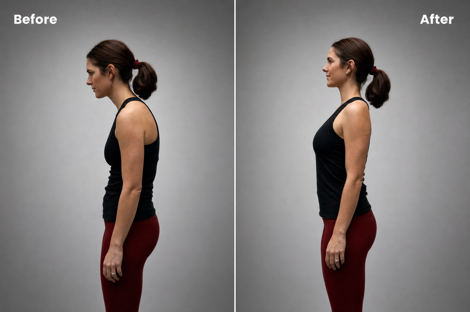Before and After posture no brace