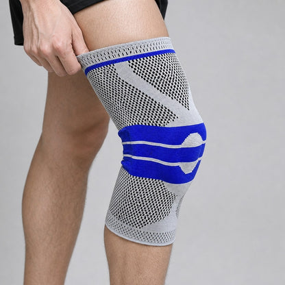 Adjusting the top cuff of the AlignaFit knee compression sleeve above the knee