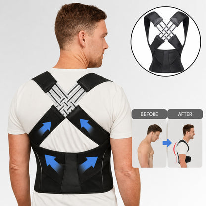 AlignaFit posture corrector showing shoulder alignment support