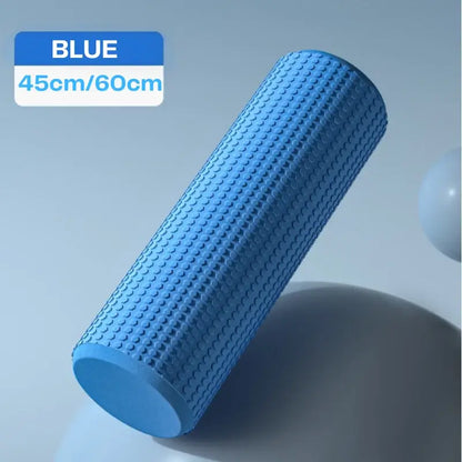 AlignaFit Blue foam roller with size options on a gray background