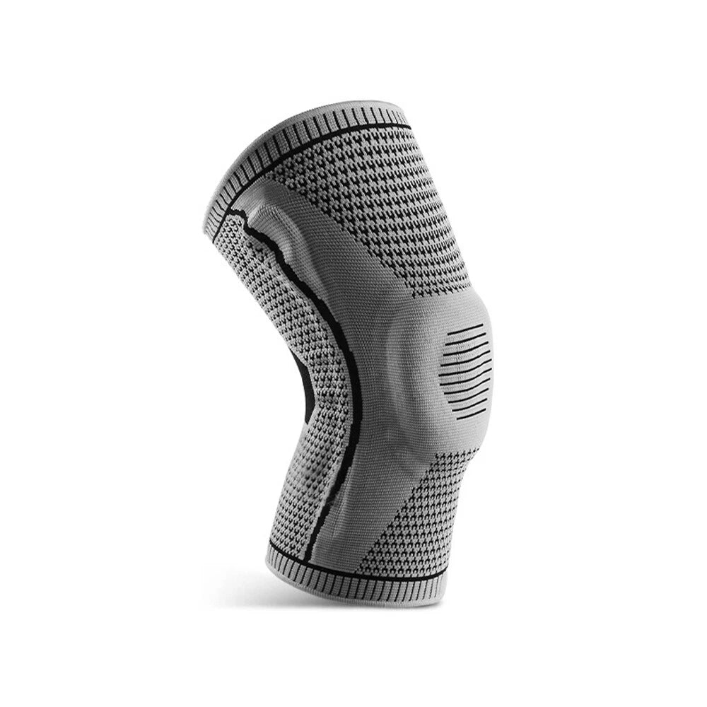 Gray knee brace on a white background