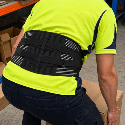 Wearing the lower back brace while lifting