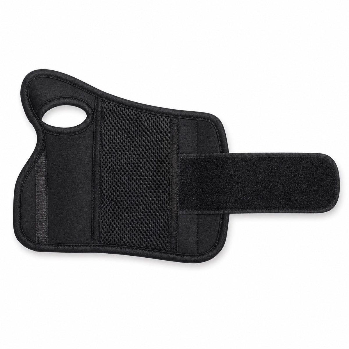 AlignaFit wrist brace opened flat showing the wrap and strap design
