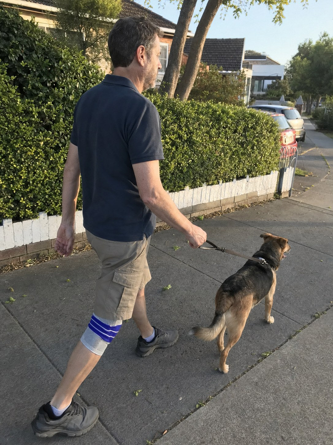 Walking in the AlignaFit knee compression sleeve
